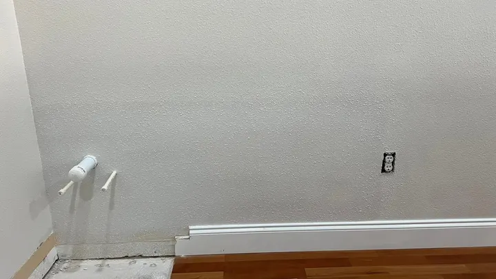 Same wall closed, textured and painted